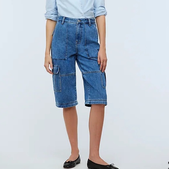 Madewell Baggy Straight Cargo Jeans in Thetford Wash: Zip-Off Edition NWT - Picture 2 of 5